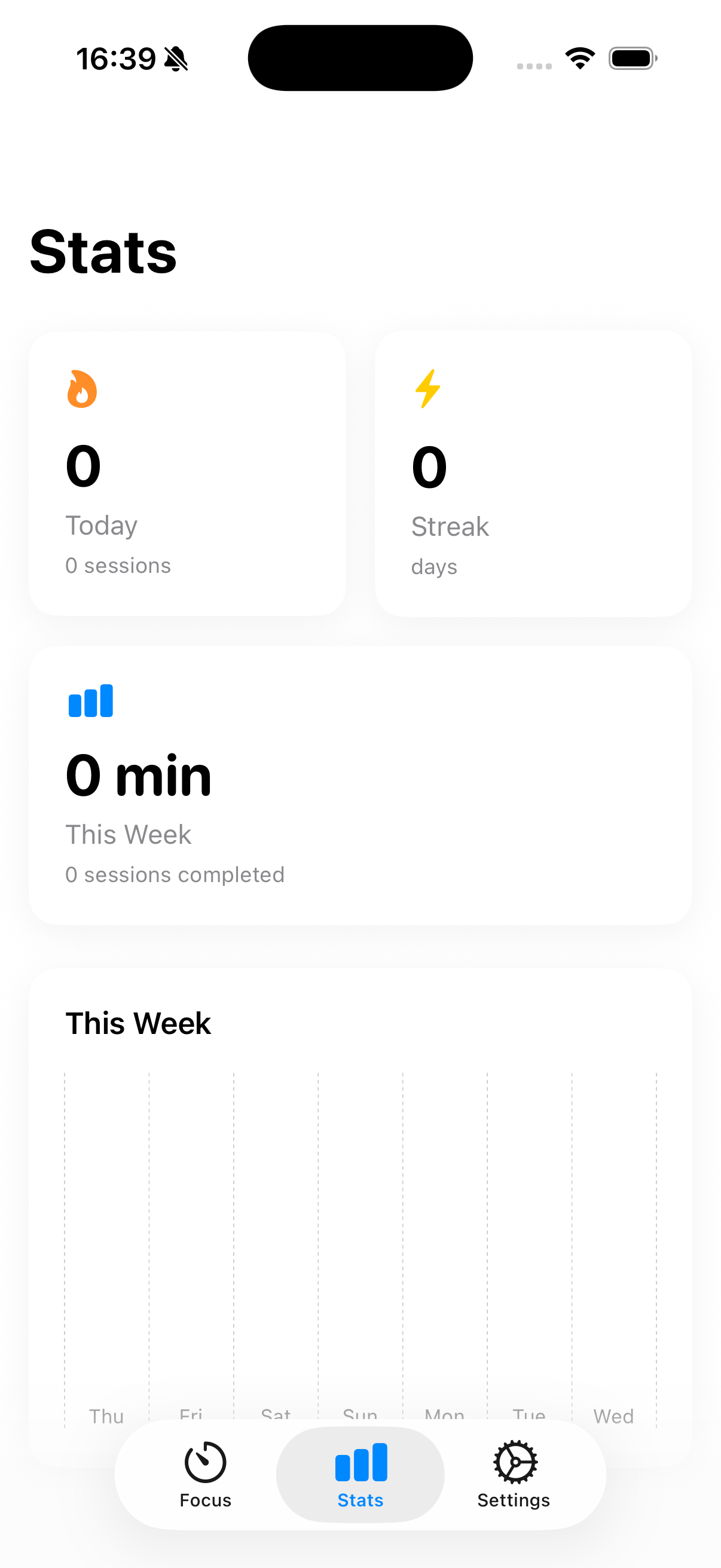 Focus Minutes timer in action